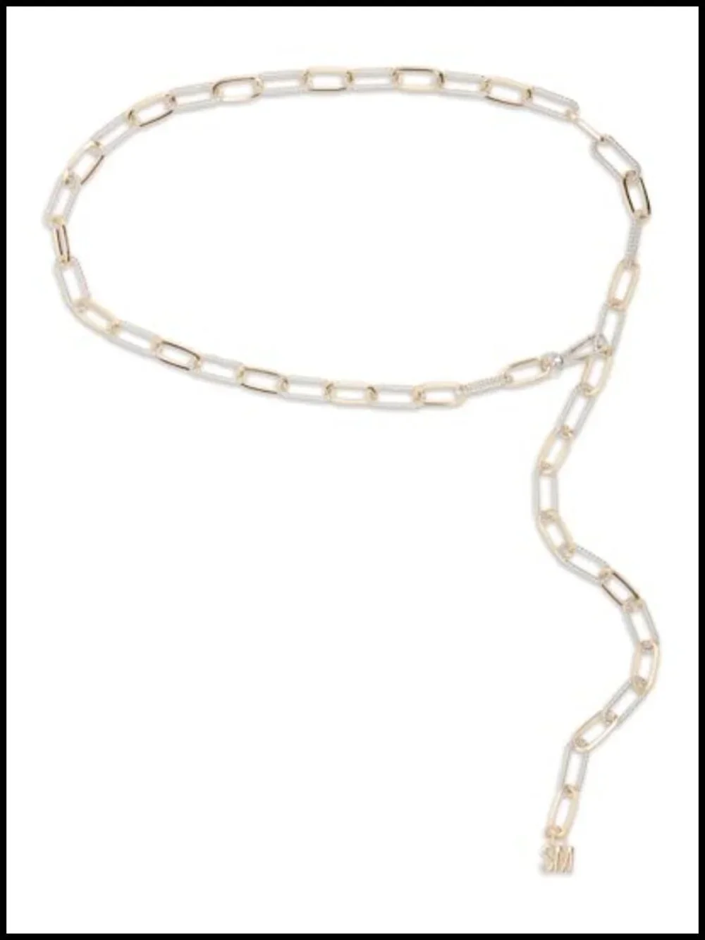 Two-tone Paperclip Chain Metal Belt